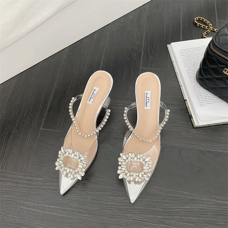 Autumn Wine Glass Heel Transparent Toe Shoes 35-40 - Image 4