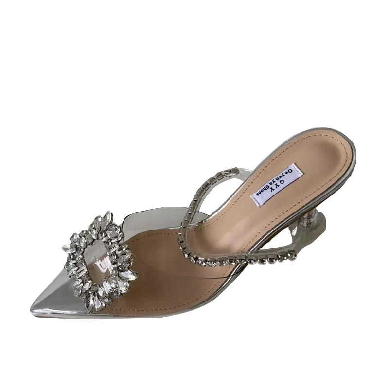 Autumn Wine Glass Heel Transparent Toe Shoes 35-40 - Image 5
