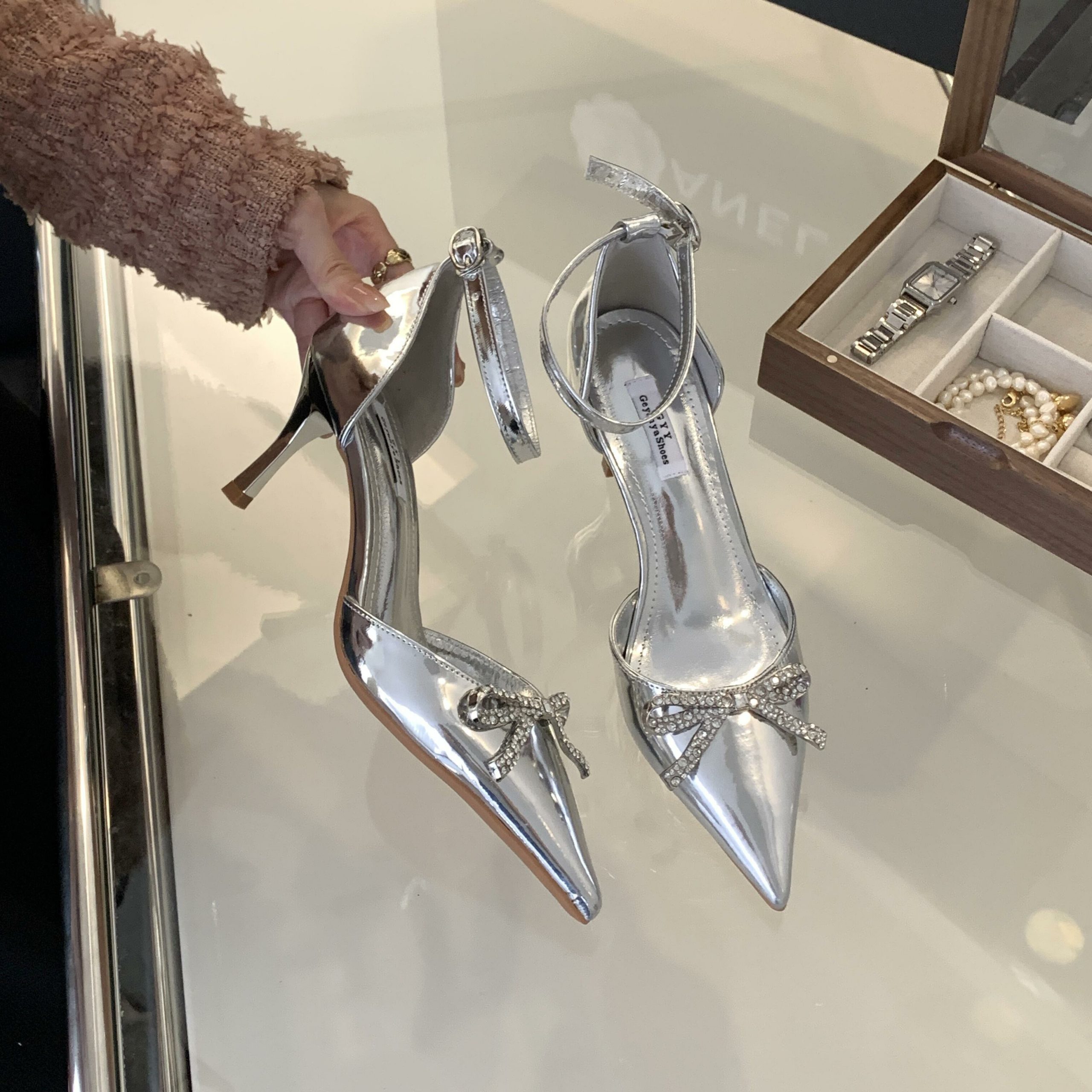 2024 New Style High Heel Wedding Shoes Pointed Toe 35-40 - Image 4