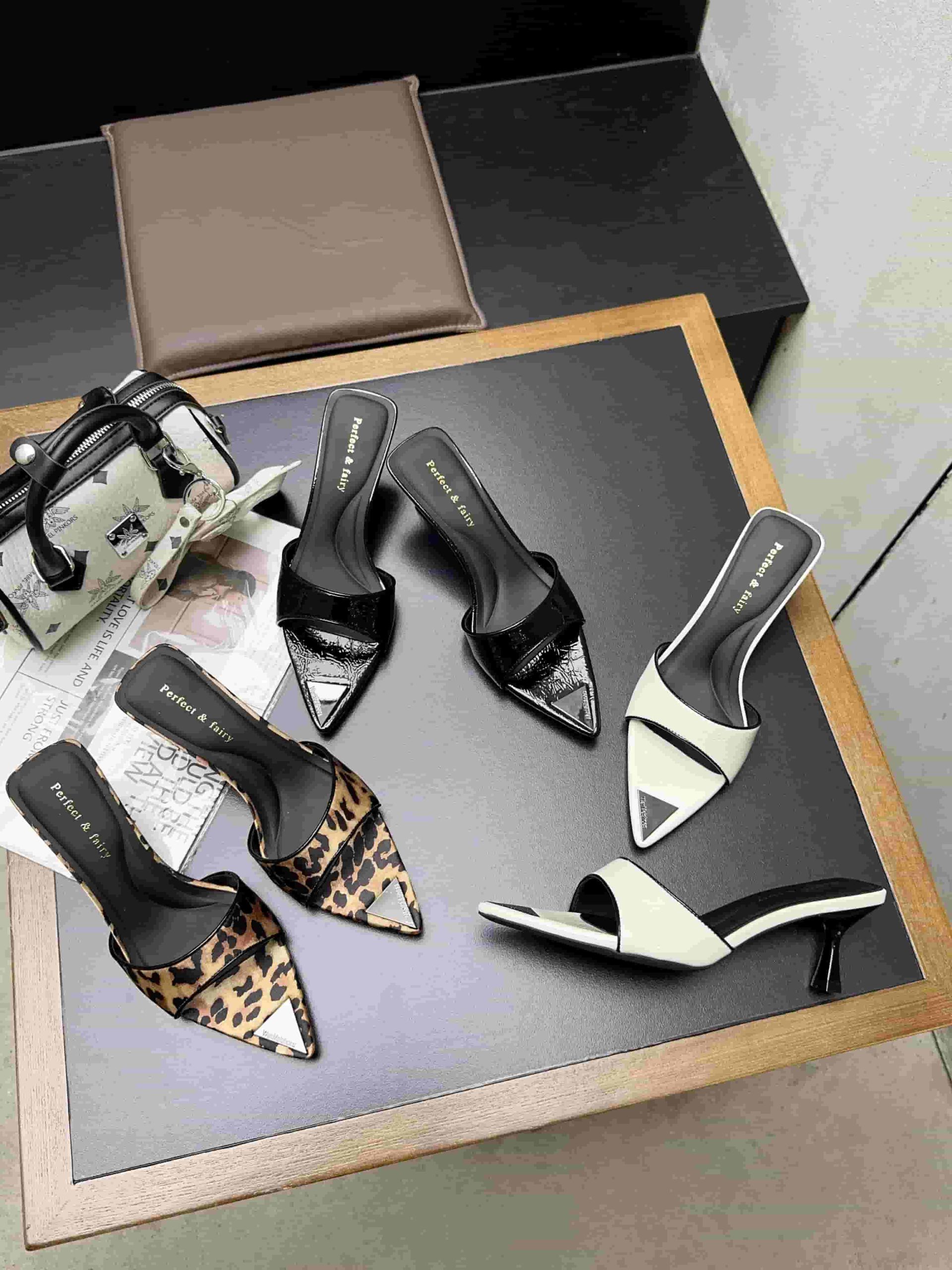 Yagerli 2025 New Pointed Toe High Heel Slippers for Women