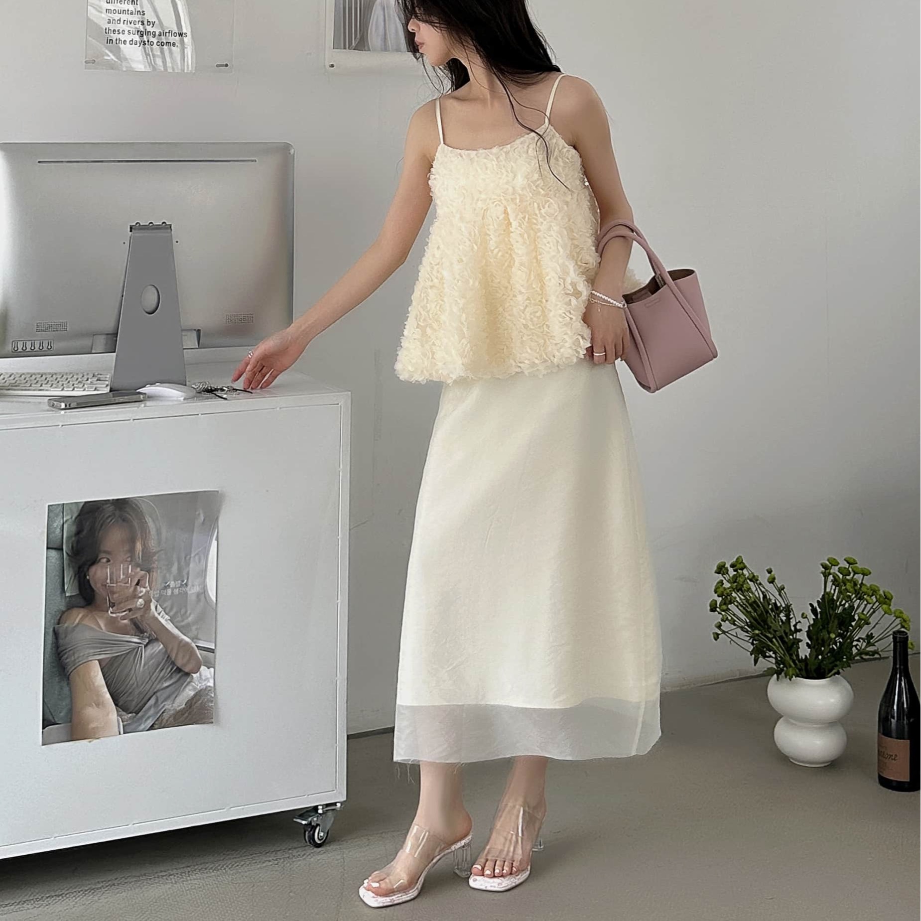 New Transparent Chunky Heel Sandals 2025 Fashion High Heel One-Strap Slippers - Image 5