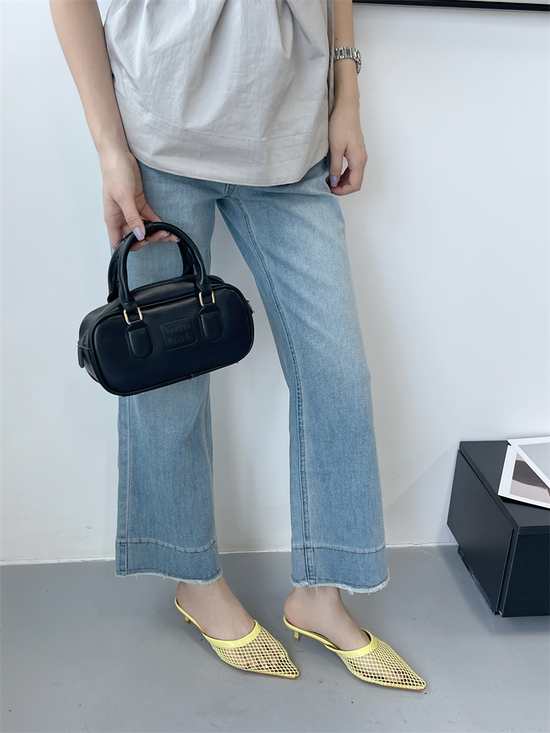 2025 New Fashion Pointed Toe Fishnet Breathable High Heel Slippers Sandals Women - Image 3