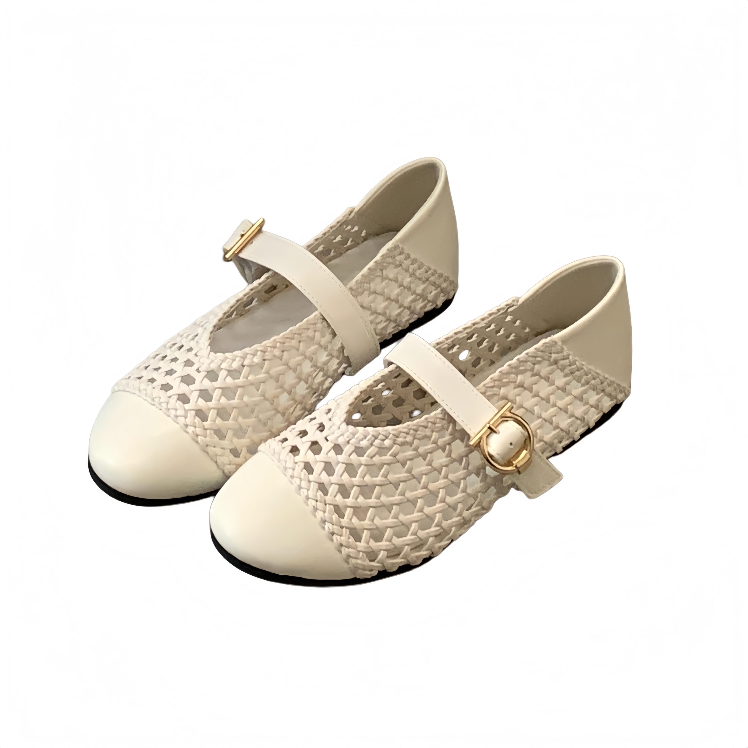 High Quality Hollow Out Handwoven One-Strap High-End Mesh Flat Shoes - Image 5